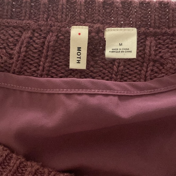 Anthropologie Dusty Rose Cable Knit Sweater with an attached silky cami … - Picture 5 of 8
